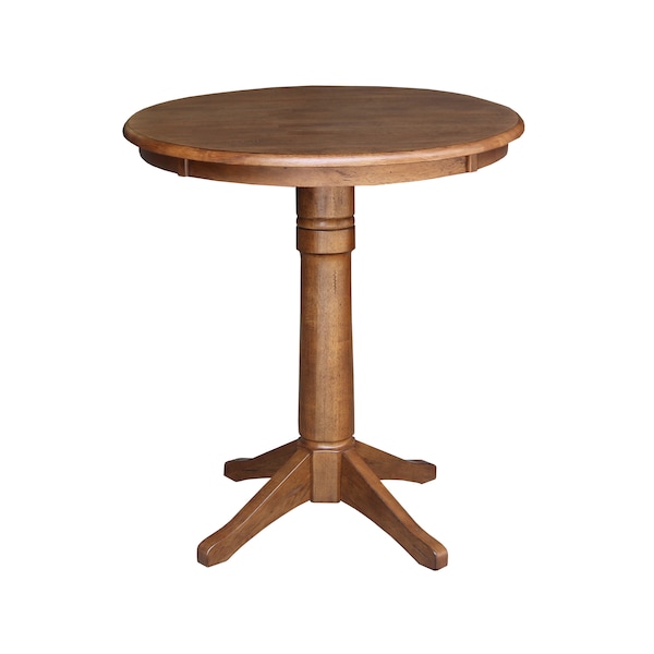 International Concepts Round 30 in Round Top Pedestal Table, 35.9 in Height, Distressed Oak, 30 in W, 30 in L, 35.9 in H K42-30RT-27B-6B - main
